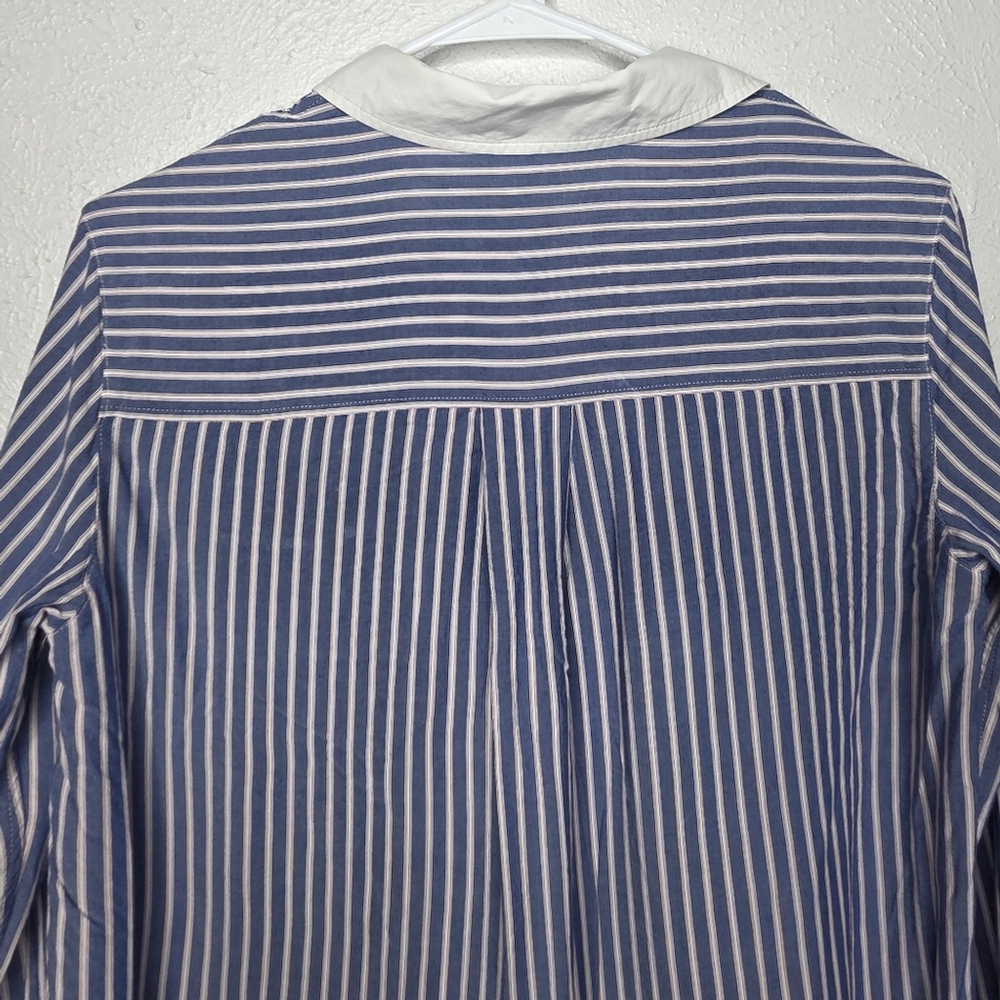 Rag & Bone Amelia Striped Pajama Shirt Blue & White Button-Up Women's Size Small - Picture 13 of 15